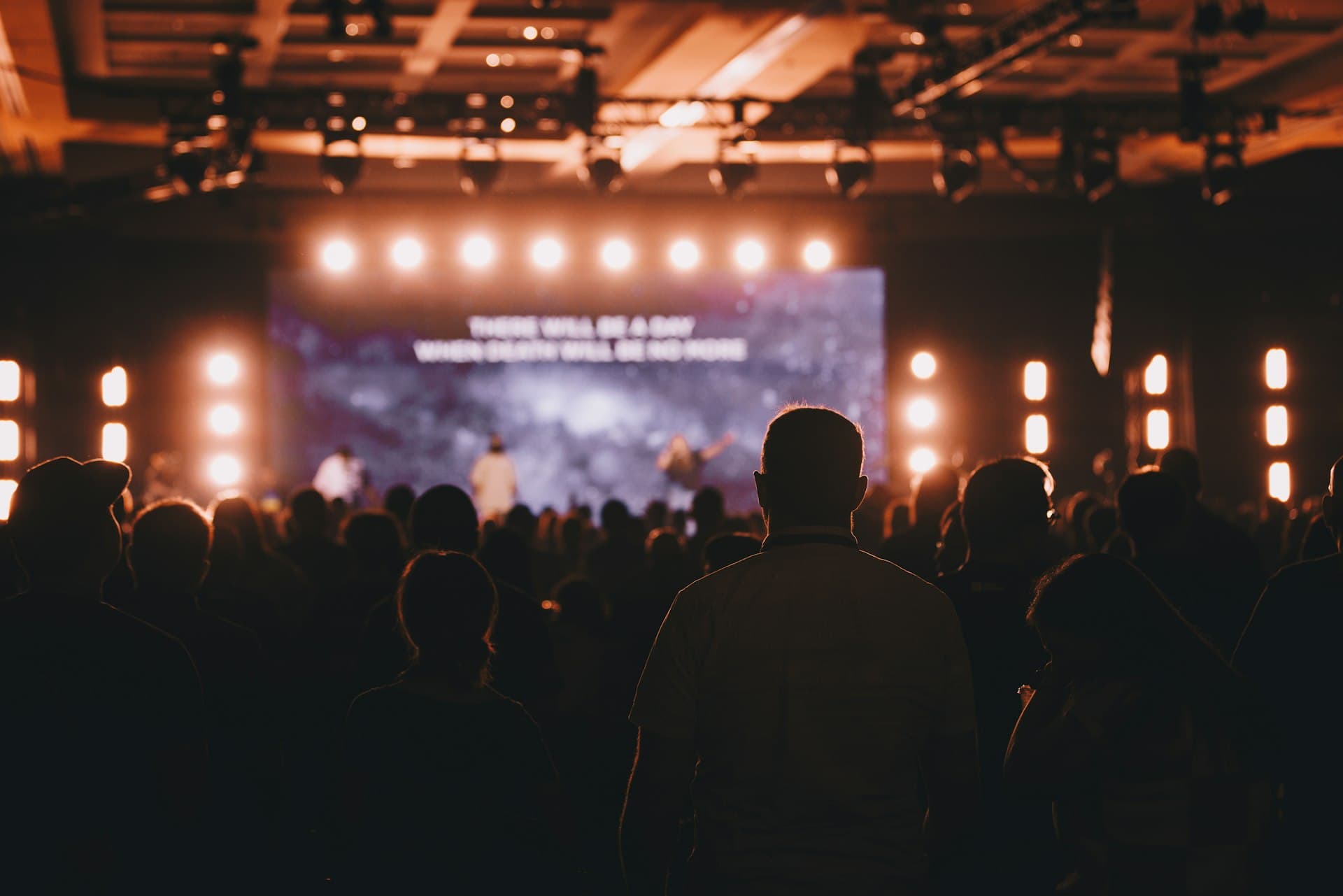 People standing together during a church service